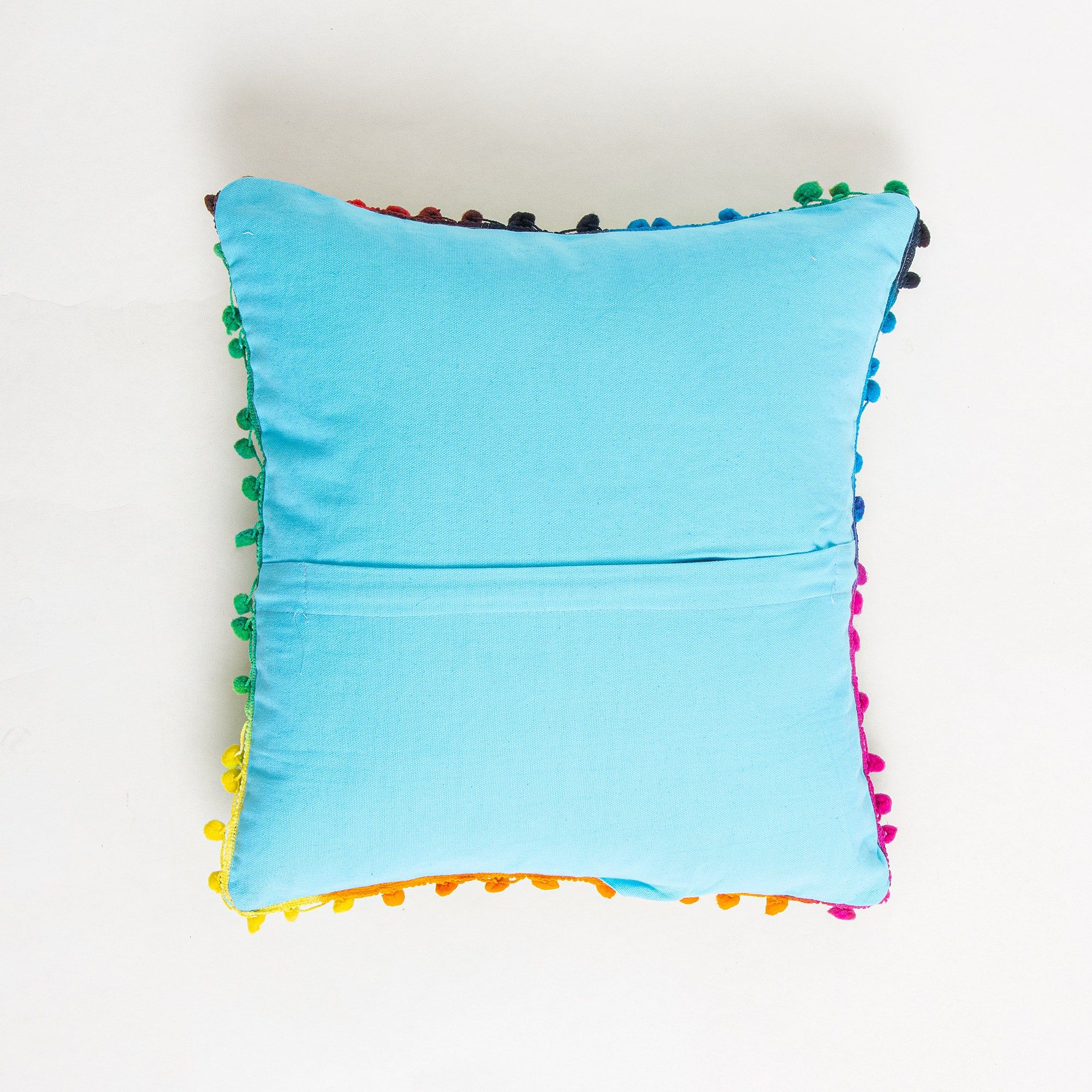 Sky Blue Cotton Embroidered Cushion Cover Best Design